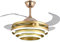 BEL AIR HOME - Ventilador De Techo SFERA con Motor DC 6 Velocidades - 3 Anillos Luz LED 36W Ajustables 3000K-6500K - Diseño Elegante, Oro, Policarbonato