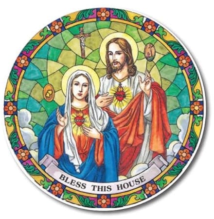 Bless This House suncatcher stained glass window sticker reusable 6 inch sun catcher