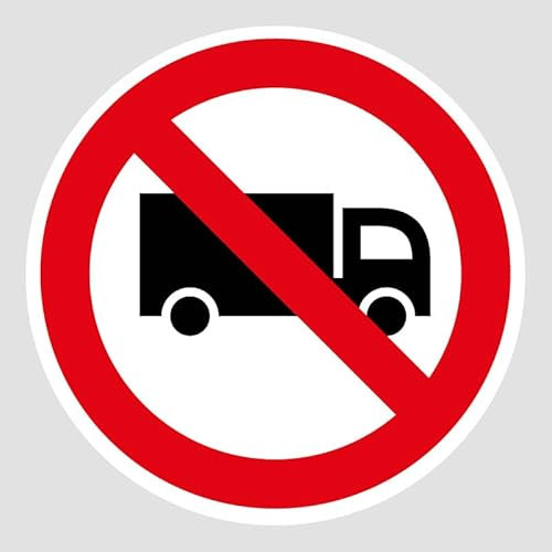 1 Autocollant de 5 CM Panneau Interdit aux camions