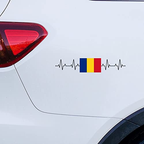 Herzschlag Rumänien Flagge Auto Fenster Aufkleber Rumänien Auto Aufkleber Fenster Aufkleber Patriotische Dekoration Nationalflagge Vinyl Autoaufkleber Stoßstange Aufkleber für Autofenster