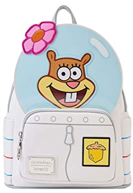 Loungefly Damen Spongebob Sandy Cheeks Cosplay Mini Backpack Standard Rucksack, Weiss/opulenter Garten, Einheitsgröße
