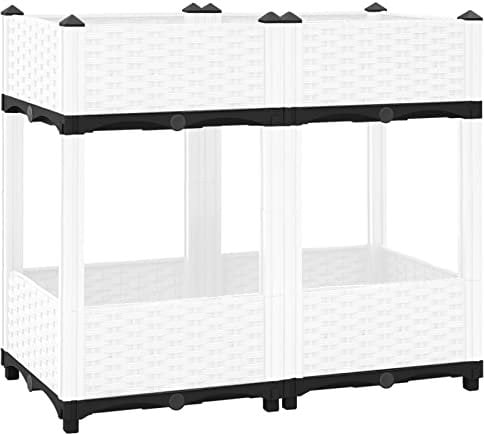 SHUJING Railway Sleepers Garden Raised Bed,Galvanized Steel Silver,Raised Bed 80x40x71 cm Polypropylene