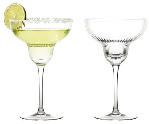 Anton Studio Designs Empire Handmade Margarita Glasses Perfect for Margaritas, Daiquiris, Pina Coladas or Desserts - 400 ml - Clear - Set of 2 Elegant Cocktail Glasses