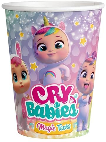 CONVER PARTY - Weinende Babybecher - Dekoration Geburtstag Baby Trauer - Partydekorationen und Feiern - 8 Stück - 250 ml