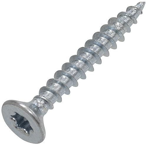 AERZETIX - C68232 - Lot de 25 Vis autotaraudeuses pour bois à tête fraisée Ø4x30 mm à empreinte étoile TX - en acier zingué