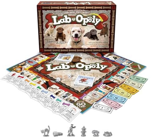 Lab-Opoly Property Trading Board Game - Family Game for Adults and Children - 2 to 6 Players - Strategy Fun For Ages 8 and Up - A Game Played With Man's Best Friend