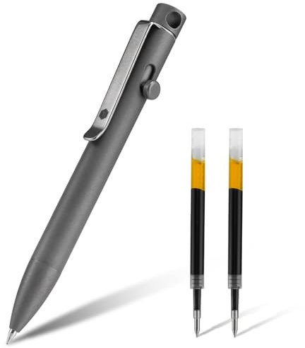 KeyUnity KP03SW Stylo À Bille En Alliage De Titane, Stylo De Poche EDC Rétractable Pour Un Transport Quotidien