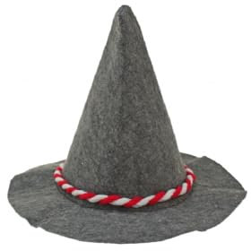 Sonnenscheinschuhe® Bayerischer Hut Oktoberfest Hut Seppelhut Räuber Verkleidung Karneval Grau Rot