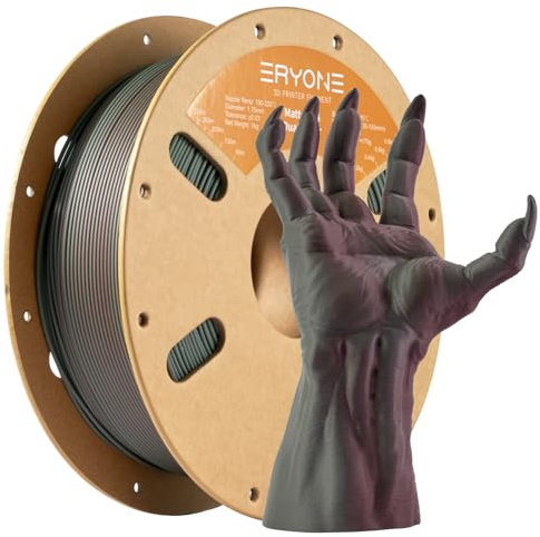 ERYONE Matte PLA 3D Drucker Filament 1.75mm, Dual Matte PLA Filament, Maßgenauigkeit +/- 0.03 mm, 1 kg 1 Spule,Matte Zweifarbig PLA, Rosenrosa & Salbeigrün
