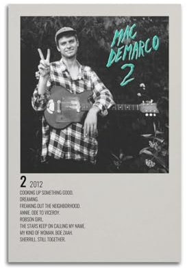 Zamou Mac DeMarco Leinwand-Poster, Wandkunst, dekoratives Wohnzimmer-Poster, Schlafzimmer-Poster, 30 x 45 cm, ungerahmter Stil