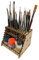 HobbyHold Holz Modellbau Pinsel und Stifthalter - 48 Öffnungen für Vielseitige Aufbewahrung - Pinselhalter - Schreibtisch pinsel Organizer - Malpinselhalter - Einfacher Montage - Made in Poland