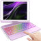 KBCASE Funda Teclado iPad 9a generación con Trackpad, Funda Rotación de 360° con Bluetooth Inalámbrico Español Ñ Teclado para iPad 10.2 9a/ 8a/ 7a Gen,7 Colores Retroiluminada,Rosa