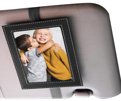 Humkopnl Visier Fotorahmen | Auto Visier Fotorahmen Vatertag Auto Bilderhalter Dekorativer Bilderrahmen für Papa Papa Opa - Schwarz, 14,7 x 10,9 cm