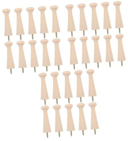 SHINEOFI 30pcs Wooden Wall Hooks Heavy Duty Coat Hooks Wall Hanging Pegs Shaker Style for Shelves