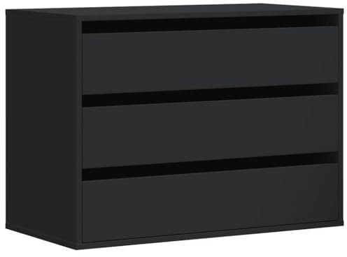 vidaXL Corner Chest of Drawers Storage Cabinet - Black Engineered Wood, 3 Drawers for Living Room/Bedroom/Office