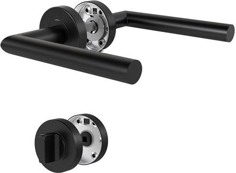 KeZaara Juego de 1 Par de Manillas Negras, WC