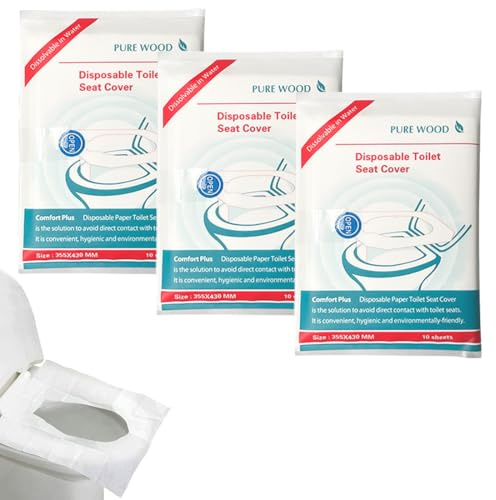 EIHI 30 Stück Faltbarer toilettensitz kinder Toilet seat cover Beheizter toilettensitz Einweg Toilettensitzbezug,Spülbare Toilette Auflage Toilettensitzbezüge Toilettenschutz Toilettenauflage