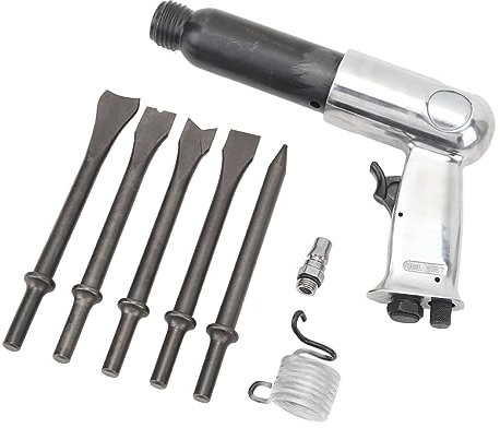 Air Hammer Kit Pneumatic Air Hammer Kit, Remover, Non-Slip Handle, Impact Reduction, Chipping, Peeling, Air Hammer Kit, Metal Alloy, Auto Body Repair (250mm Long Barrel)