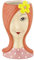 Baroni Home Vaso Decorativo in Ceramica Dipinta a Mano per Fiori e Piante, da Interno e da Esterno, 9,2x9x16,8 cm (Capelli Arancio)