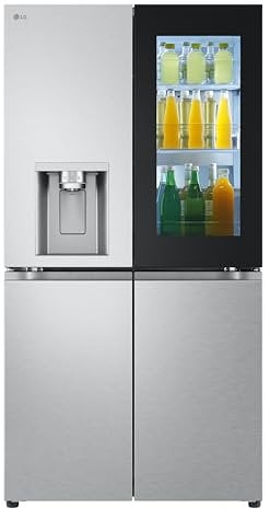 LG GMG961MBKE Multi-Door Kühlschrank mit InstaView, Klasse E, 637 L, Multi-Door Kühlschrank mit Gefrierfach, Eis-, Crushed Ice- Wasserspender mit UVnano, Total NoFrost, Smart Inverter Kompressor