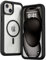 Follaroma for iPhone 15 Plus case, Compatible with MagSafe, Heavy Duty Shockproof Protection Phone Case, Double Layer Transparent Magnetic Phone Case for iPhone 15 Plus, 6.7 inch, Black