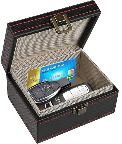 Mycketop Keyless Go Schutz Box, Faraday Box, RFID Signalblocker für Autoschlüssel, Telefon, Kreditkarte, Diebstahlschutz, Trackingsschutz (Kleine Größe)