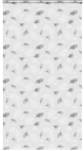 Homgoday Cortina de ducha enrollable con casete, cortina de ducha para bañera, estor para ducha y baños pequeños con casete, 120 x 240 cm, ancho de la tela 116 cm, diseño de hojas