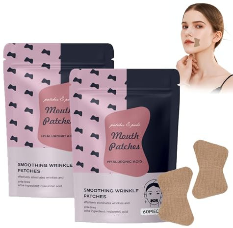 Patches & Pads “by my side” Mundfalten Pflaster, Anti Falten Pflaster mit Hyaluron 60 Stck, Facial Patches zur Minderung von Mundfalten, Smoothing Wrinkle Patches für Alle Hauttypen (120Stück)