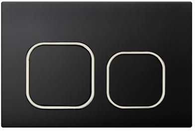 Mendorio WC Drückerplatte Schwarz Matt,kompatibel mit Geberit Sigma, UP300 & UP320 Serien Betätigungsplatten, Doppelspülung 243 × 162 mm(Schwarzer Silberring)