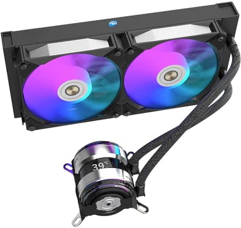 SIMPLETEK - CPU-Flüssigkeitskühlkörper 240 mm RGB | LGA 1700 2066 2011 1366 1200 115X AM5 AM4 AM3 AM2 AM2+ FM1 | Schwarz | Für Gaming und Overclocking