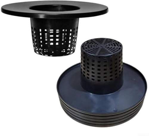 for FACULX 6-Inch Mesh Basket Pot Lids For Hydroponics, Sturdy Plastic Flower Pots With Excellent Drainage, Air Circulation For Root Growth, Fits 3.5-5 Gallon Buckets, Pack Of 6
