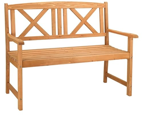 Bonnlo Gartebbank aus Holz, Wetterfest, Wasserdicht Sitzbank für 2 bis 3 Sitzer, Outdoor Holzbank für Garten, Balkon und Terasse