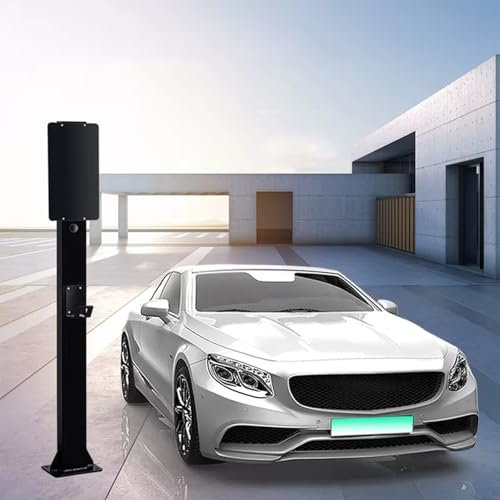 ZoRHac Pedestal EV Charging Station - 170cm/67in EV Charger Connector Stand, Charging Pile for Electric Vehicles, Cable Adapter Holder for New Energy Cars (Svart)(Svart,170cm/67in)