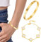 2 Stück Kleeblattarmband, 18K Vergoldeter Armreif GoldArmband Damen Gold Wasserfest, Armband Gold, Damen Armband mit Anhängern für Mutter & Tochter, Geburtstag, Alltag, Geschenk für Frauen
