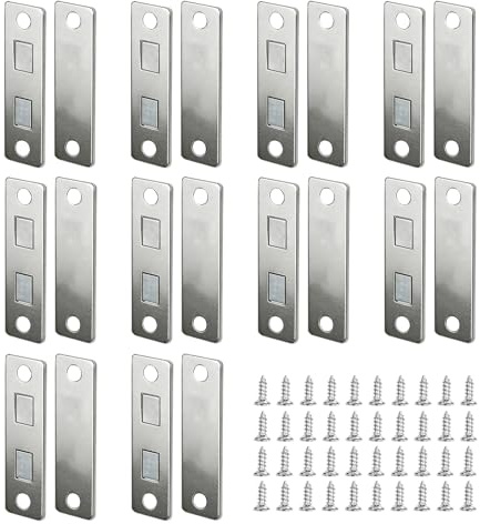 10er Pack Türmagnet Set Mit Schrauben & Klebepad, Starke Magnet Schranktür Schließsystem Aus Neodym, Ultradünne Schrankmagnete Für Leise Innentüren