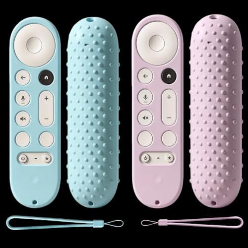 [2 Pack] Silicone Cover Case for Google TV Streamer 4K Google TV (4K) Voice Remote 2024 Remote Cover Anti-Slipping Silicone Case Glowing in the Dark