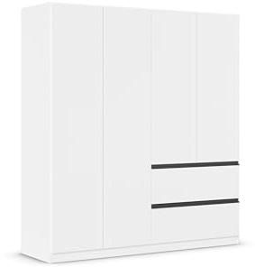 Rauch Möbel Costa, Kleiderschrank, Farbe Weiß, Breite 181 cm | Schrank, 4-türig, 2 Schubladen, Push-to-open, Zubehör Classic, für Schlafzimmer, Kinderzimmer, Babyzimmer, Garderobe