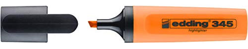 edding 345 Textmarker - orange - 1 Highlighter - Keilspitze 2-5 mm - ideal für leuchtende Markierungen und Hervorhebung von Textpassagen und Notizen