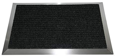 Szagato Edelstahlrahmen mit Fußmatte Ripps 110x60cm Größe 3 | Made in Germany Schuhabstreifer Edelstahl außen Schmutzfangmatte Fußabtreter Schmutzmatte