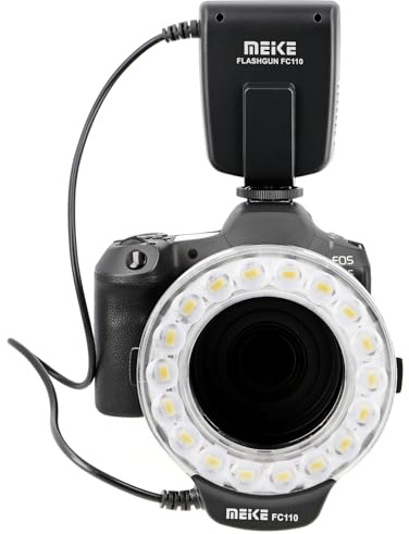 Makro Ringblitz Kompatibel mit Sony Kameras mit Mittenkontakt FC-110 LED | Meike Ringleuchte