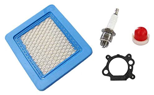 HURI Zündkerze + Luftfilter + Primer + Dichtung für Briggs & Stratton Quantum 625 650 675, 031749, 399959, 491588, 491588S, 694395, 496115, 795629, Champion J19LM