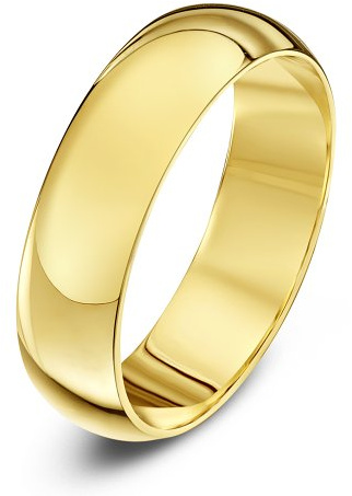 Theia Unisex Ehering 9 Karat Gelbgold oder Weißgold Sehr Massive D-Form, poliert, 2-10mm