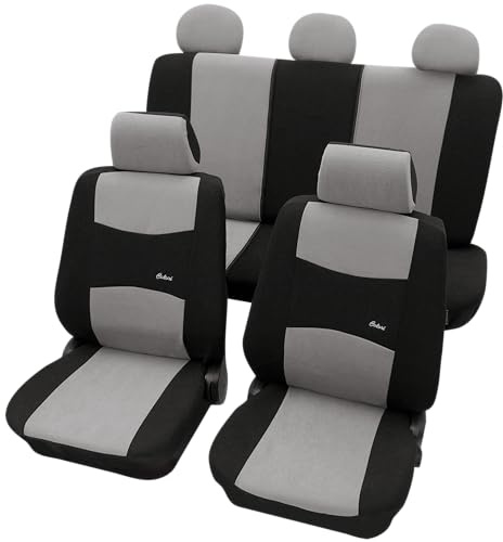 PETEX Auto Sitzbezüge Universal Komplett Set 11-teilig - Colori grau, Eco Class mit SAB 1 Vario