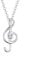 Elli Halskette Silber 925 Noten Schlüssel Kette Damen Kristall Schmuck Geschenke für Frauen Mädchen Mama Freundin, Musik Notenschlüssel Silberkette Länge 45 cm