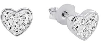 Amor Damen-Ohrstecker Herzen Swarovski Elements 925 Silber rhodiniert Kristall weiß - 339124
