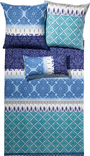 Fleuresse Bettwäsche Feinbiber blau Größe 1x 155x220 cm + 1x 40x80 cm