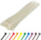 Gocableties Kabelbinder 100 Stück Weiß/Naturfarben Transparent, 370 mm x 4,8 mm mit 22,2 kg Zugfestigkeit, lang, UV Beständig Set