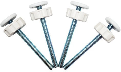 Baby Gate Guru Extralange Spindelstangen Druck Mounted Tore Ersatz Set - 4 Packung mit M10 Spindelschraube Schrauben für Baby und Haustier-Sicherheits-Gates (10mm, Weiß)