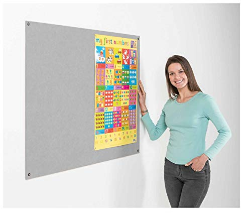 Metroplan Eco-Colour Frameless Flame Resistant Noticeboard 900 x 1200mm - Color: Grey
