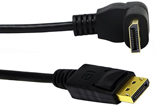 zdyCGTime Gold Plated 90 Degree Down Displayport Male to Displayport Male Audio and Video Extender Adapter Cable,DP to DP Cable.(30 CM/1Pack)